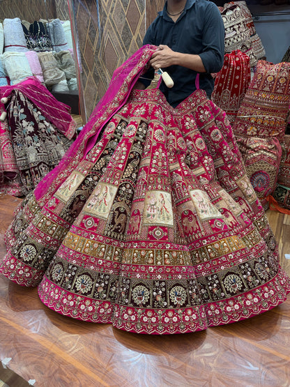 Rani pink Ball Bridal Lehenga