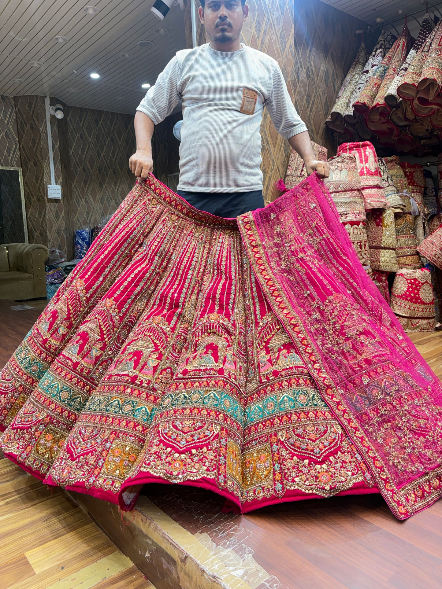 Stunning red Doli barat ball bridal Lehenga