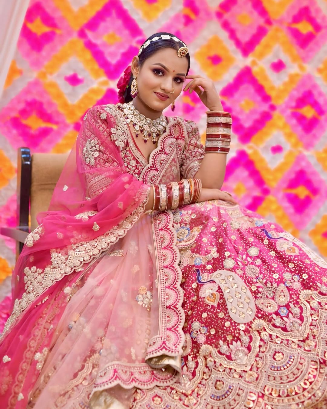 Something different Light pink peacock crop top Lehenga Happy Customer