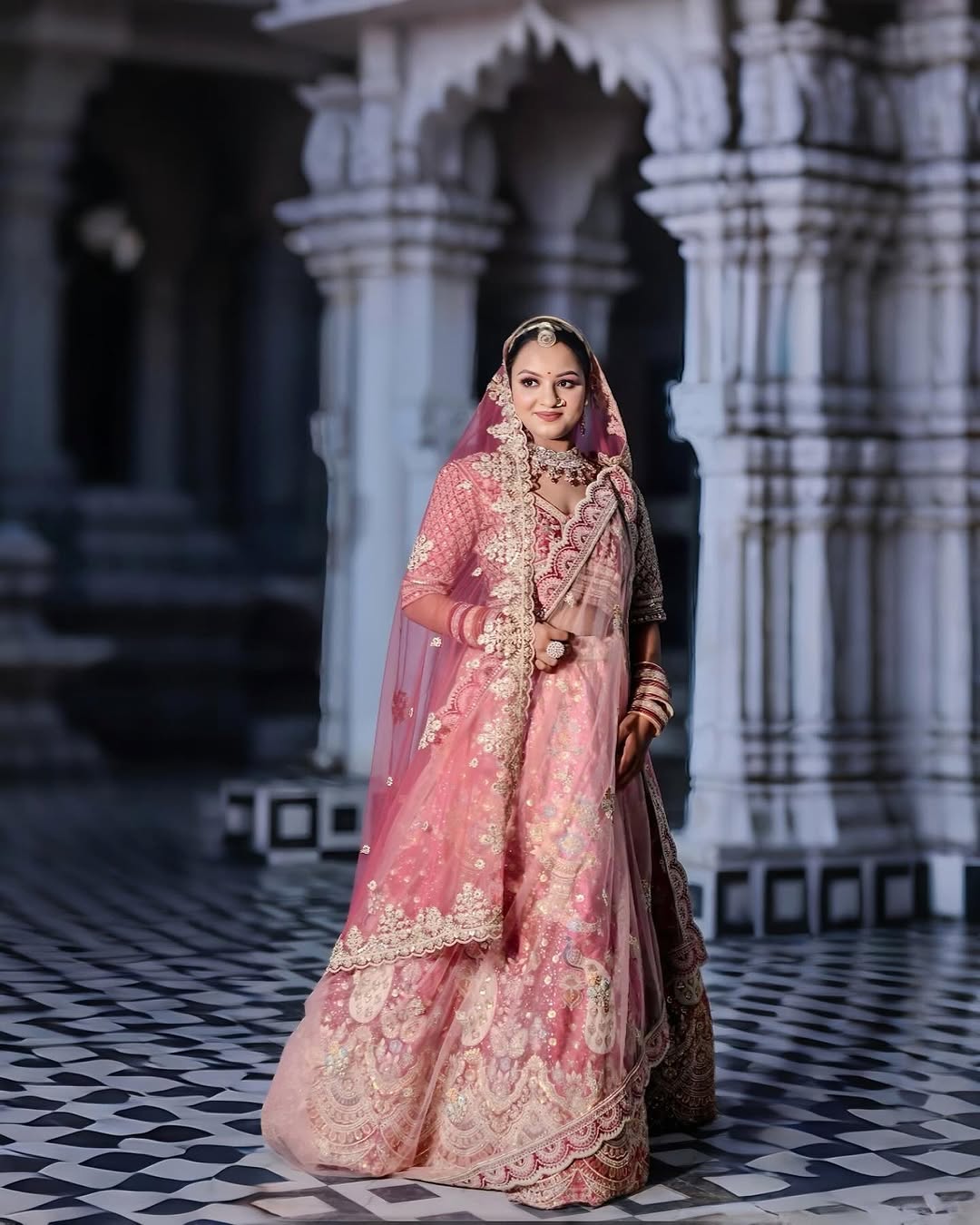 Something different Light pink peacock crop top Lehenga Happy Customer