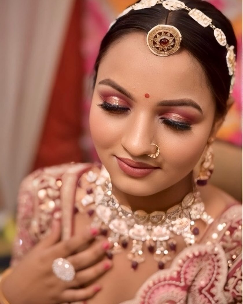 Something different Light pink peacock crop top Lehenga Happy Customer