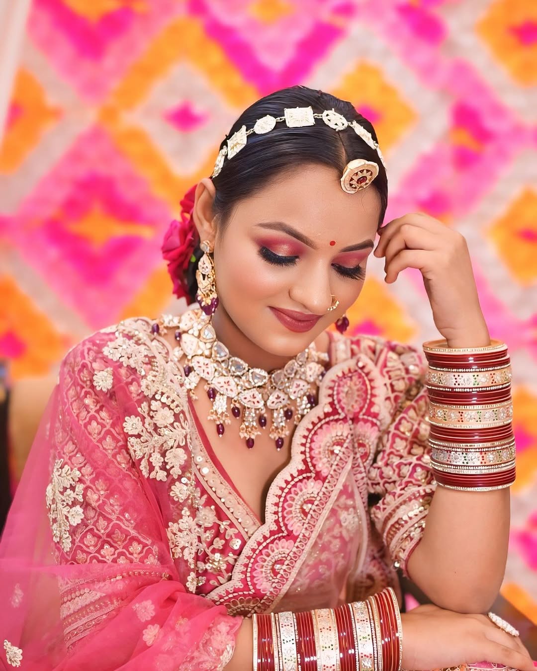 Something different Light pink peacock crop top Lehenga Happy Customer