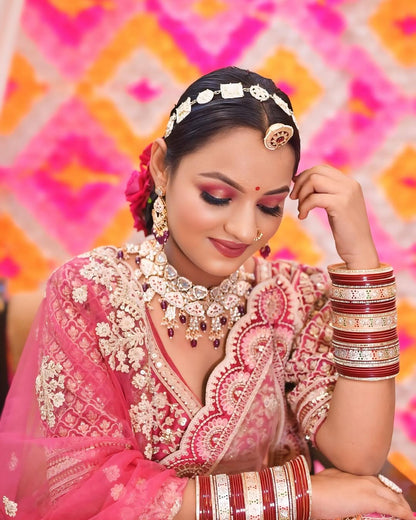 Something different Light pink peacock crop top Lehenga Happy Customer