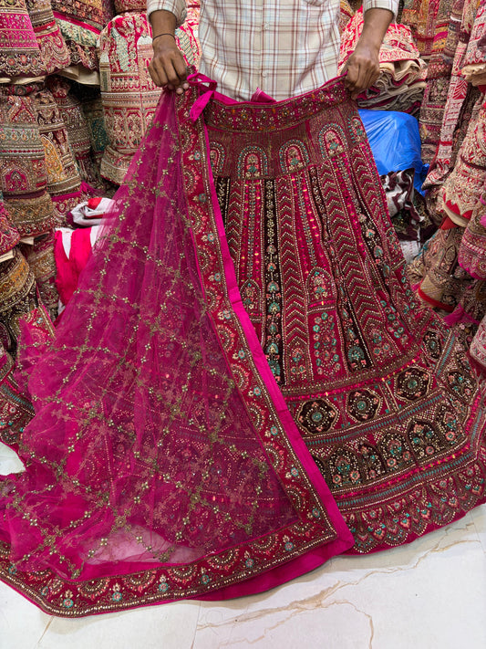 Rani pink bridal Lehenga