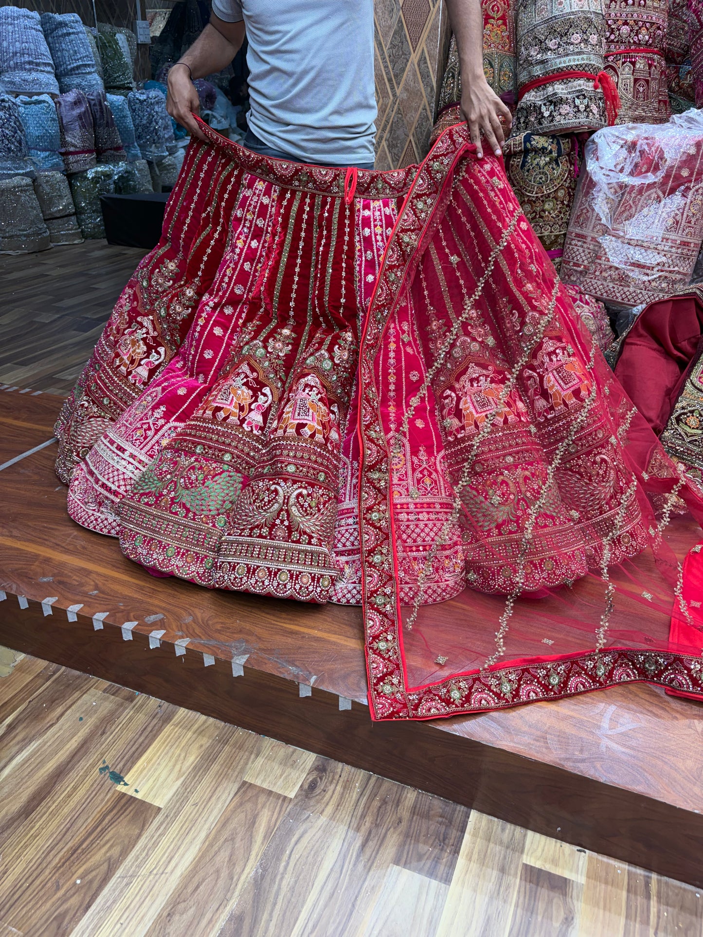 Multikali Heavy Ball Bridal Lehenga