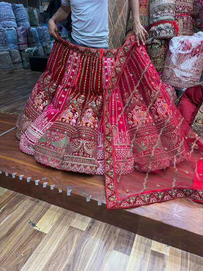 Multikali Heavy Ball Bridal Lehenga