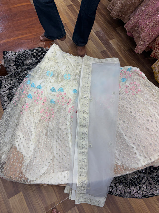 White Designer Lehenga