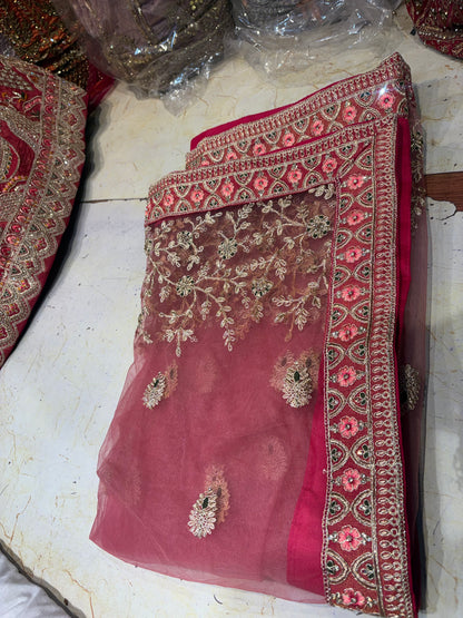 Charming Red peacock Bridal Lehenga