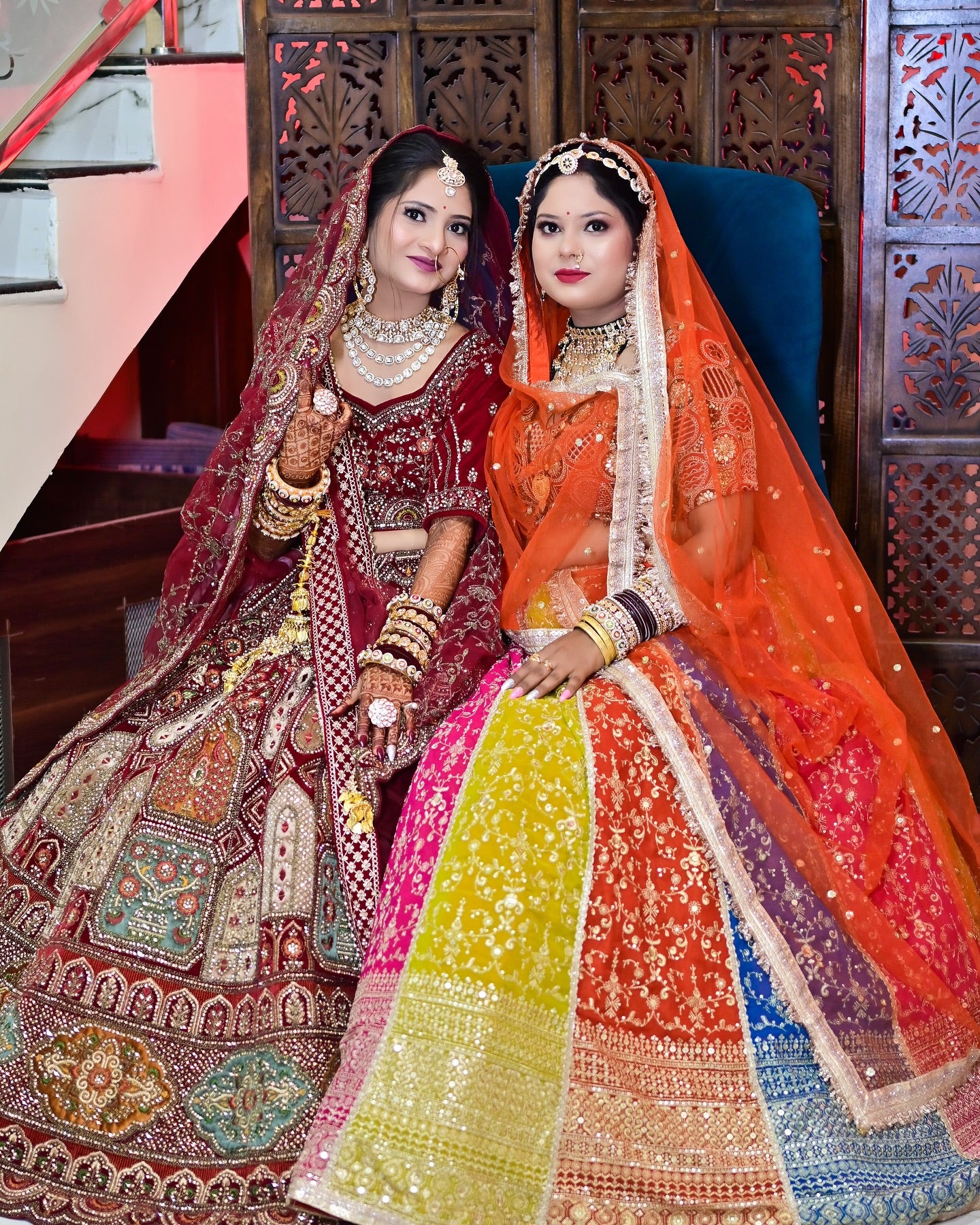 Royal maroon bridal Lehenga happy customer