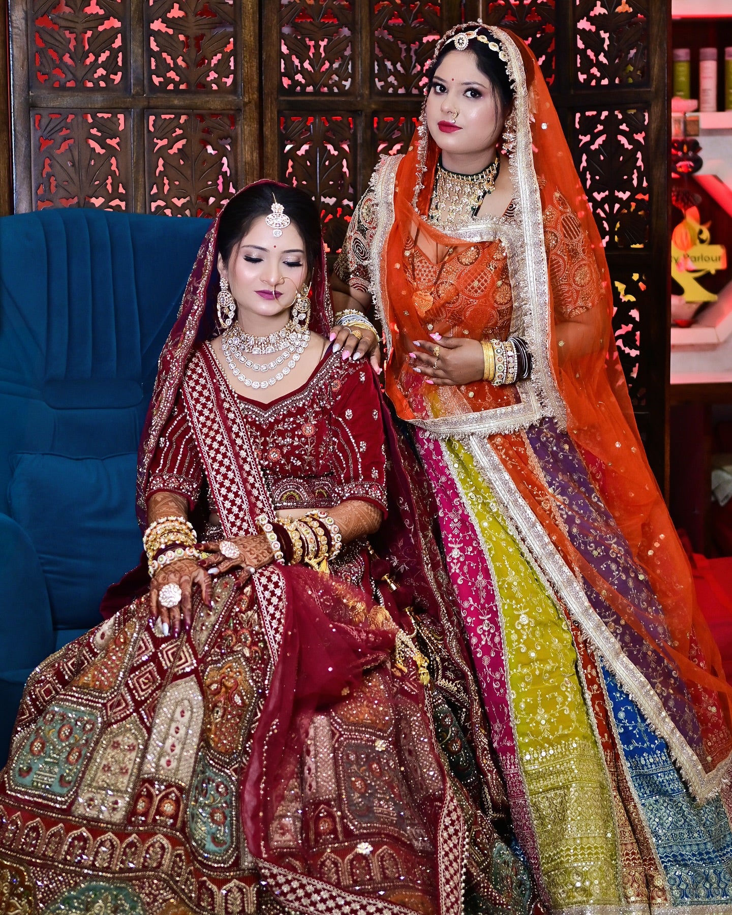 Royal maroon bridal Lehenga happy customer