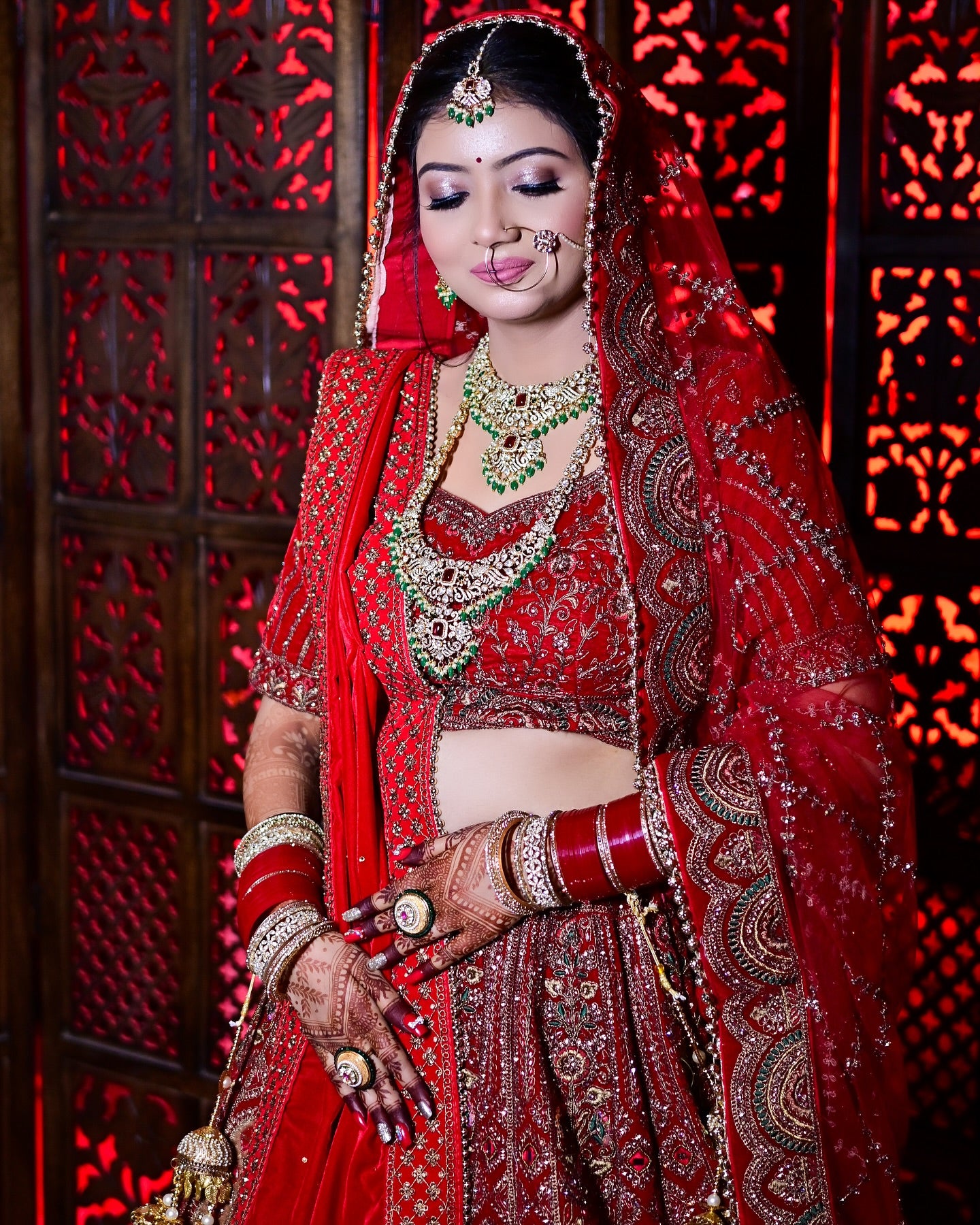 Royal maroon bridal Lehenga happy customer