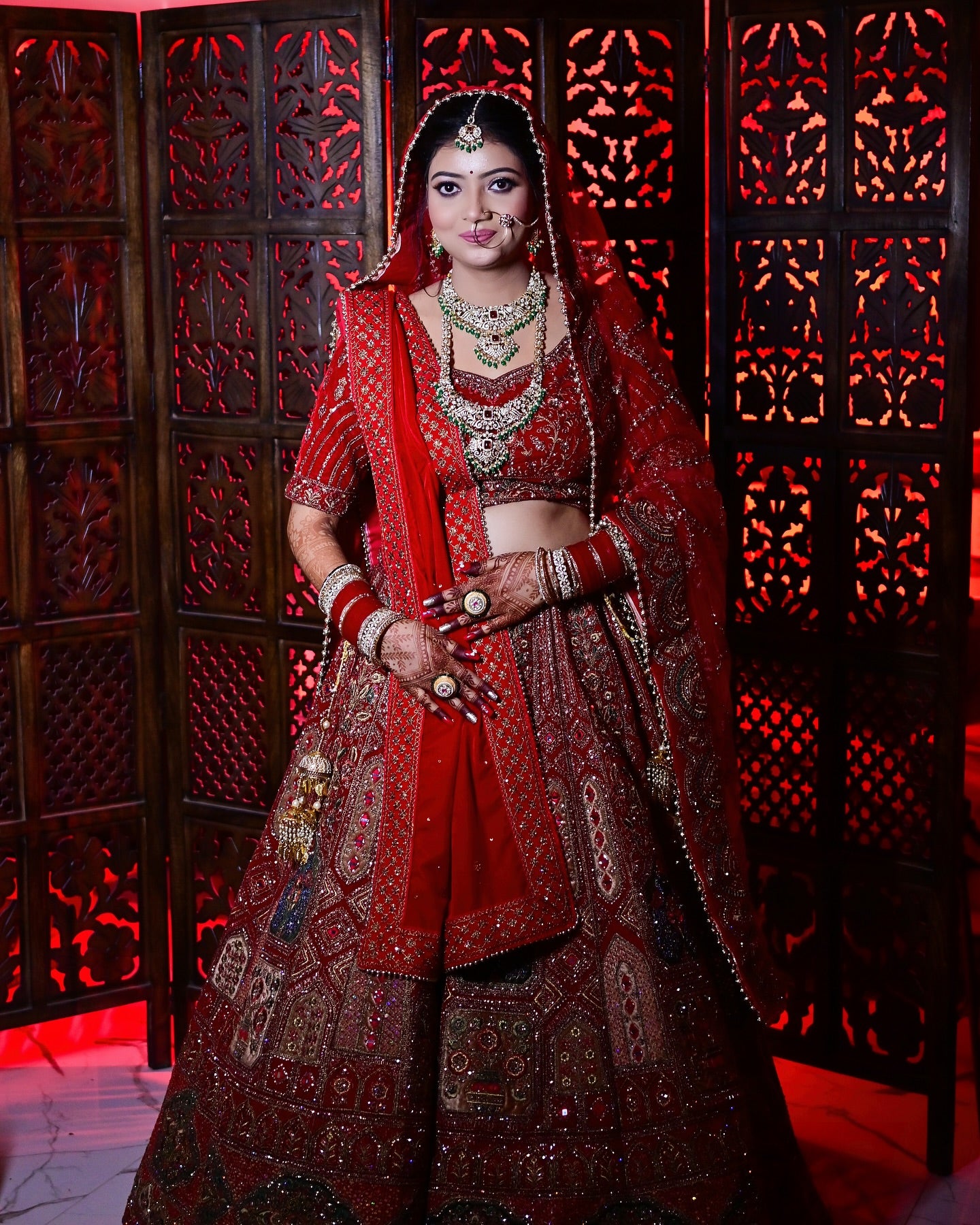 Royal maroon bridal Lehenga happy customer