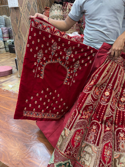 Maroon Ball Bridal Lehenga