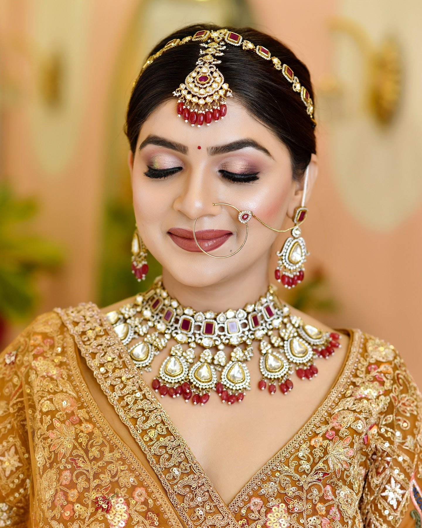 Amazing golden pink peacock Crop top Lehenga happy customer
