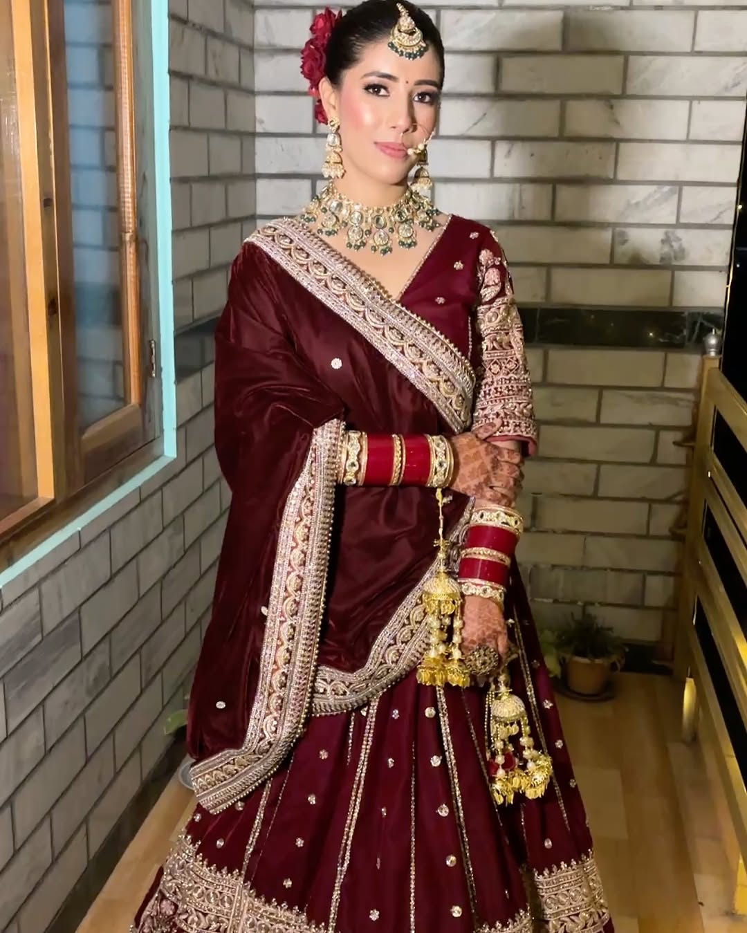 Majestic Red bridal lehenga Happy Customer