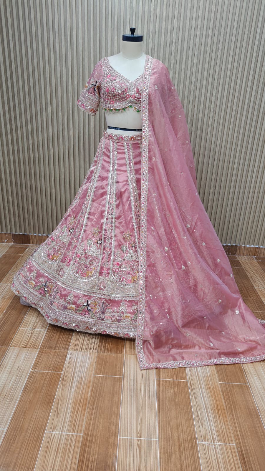 Pink Crop Top Lehenga
