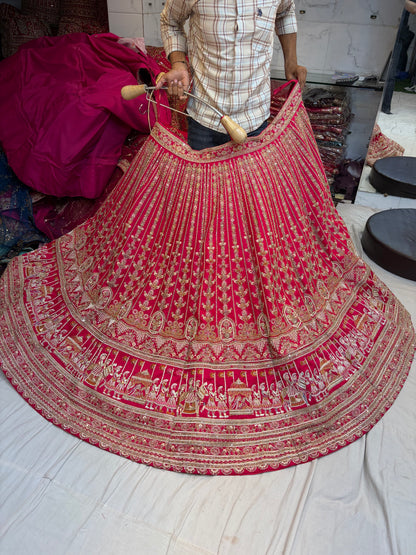 Rani pink Doli Barat Bridal Lehenga