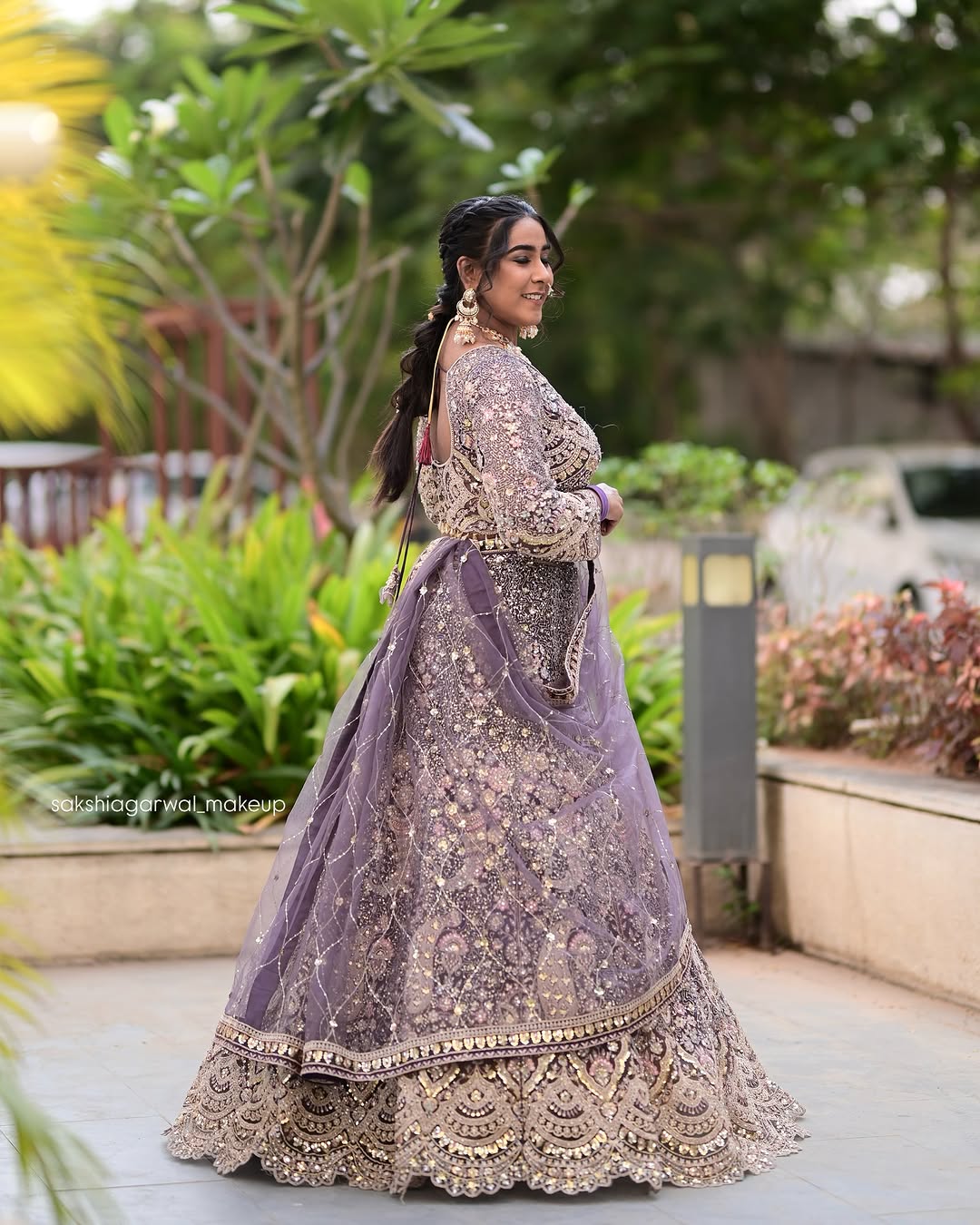 Something different Light pink peacock crop top Lehenga Happy Customer