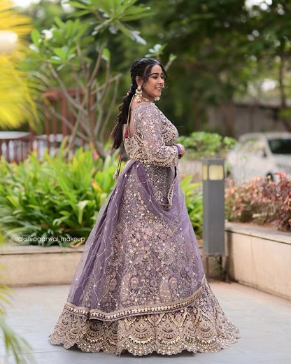 Something different Light pink peacock crop top Lehenga Happy Customer