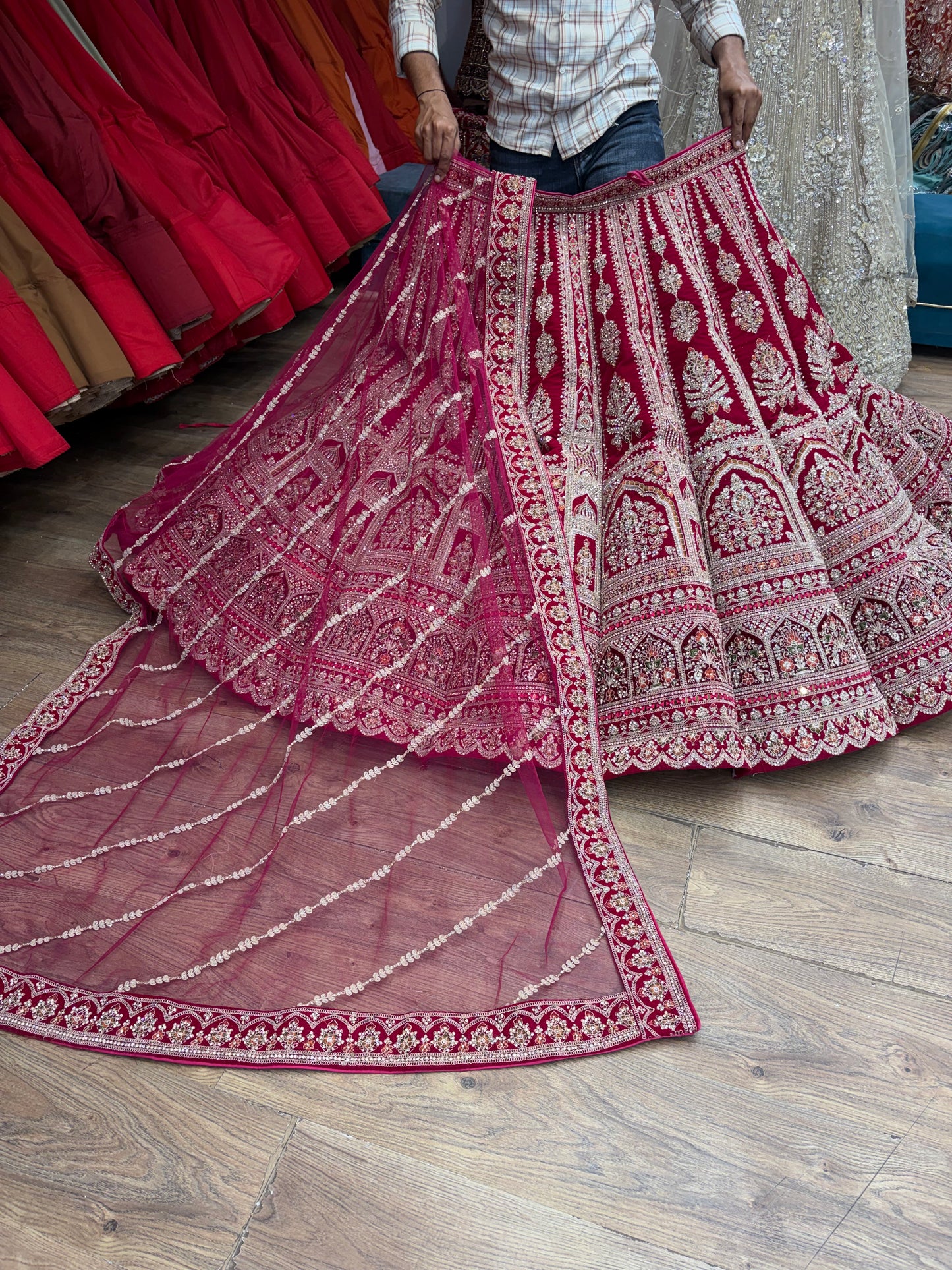 Red Ball Bridal Lehenga
