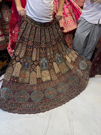 Awesome maroon bridal Lehenga
