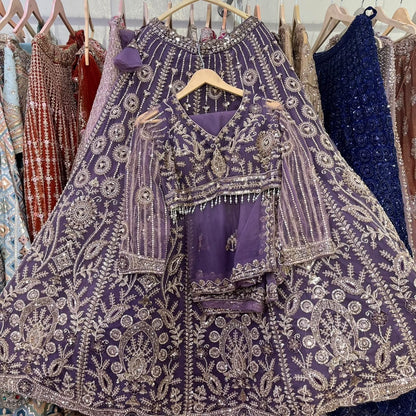 Lavender Crop Top Lehenga