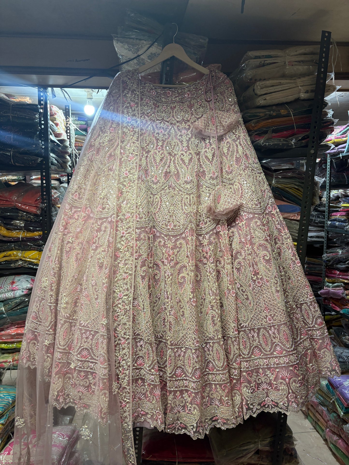 Charming pink crop top Lehenga