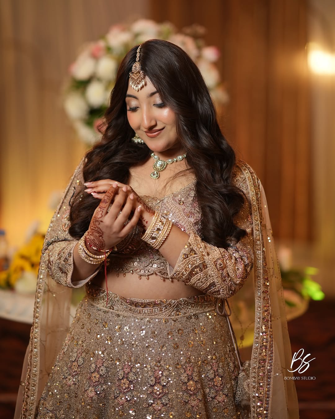 Glamorous Baby pink peacock crop top Lehenga Happy Customer