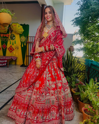Amazing red Doli barat Bridal Lehenga Happy Customer