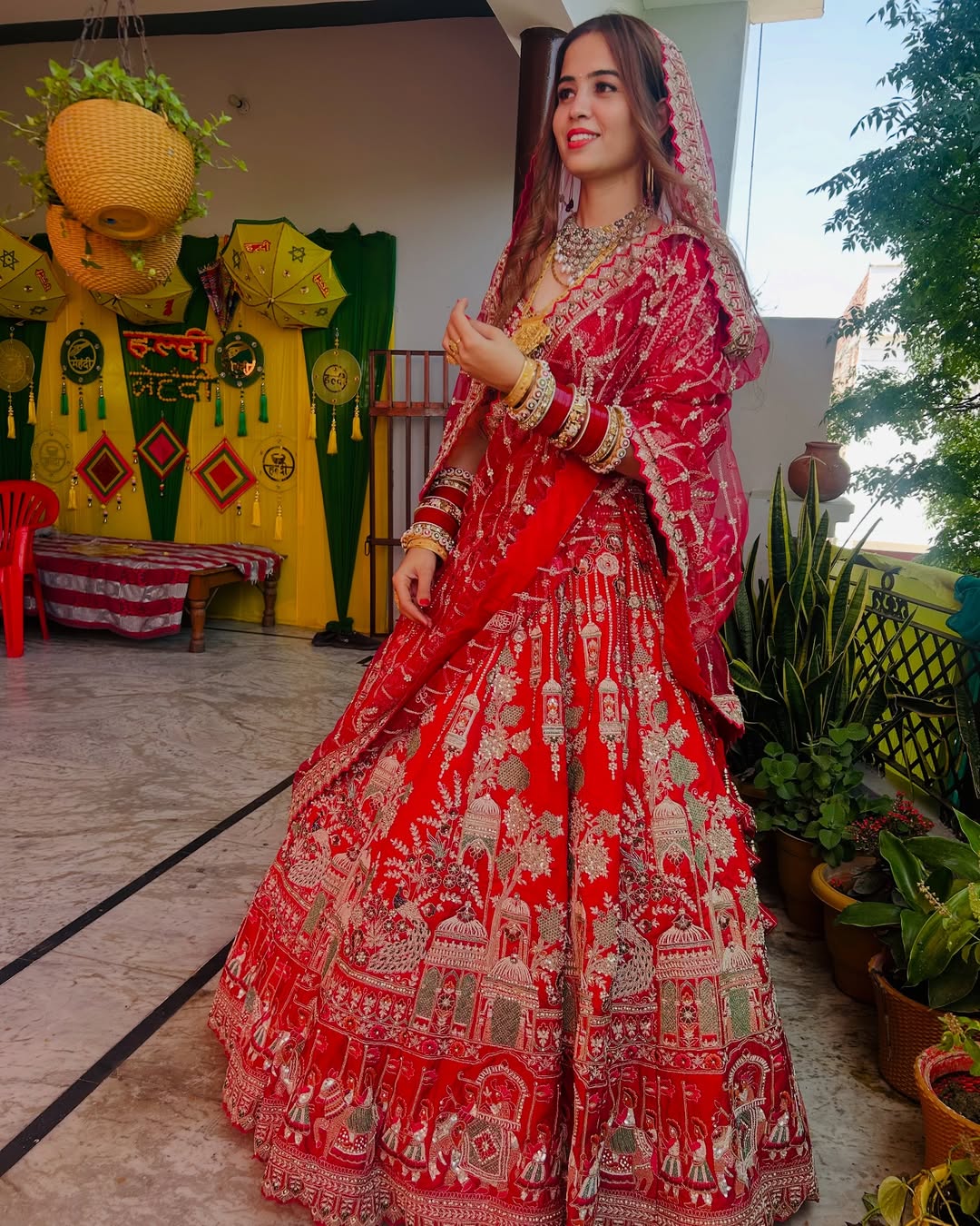 Amazing red Doli barat Bridal Lehenga Happy Customer