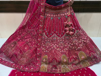 Khoobsurat Red Jhumka bridal Lehenga