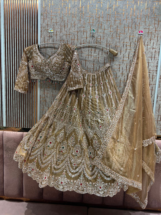 Mustard Crop Top Lehenga