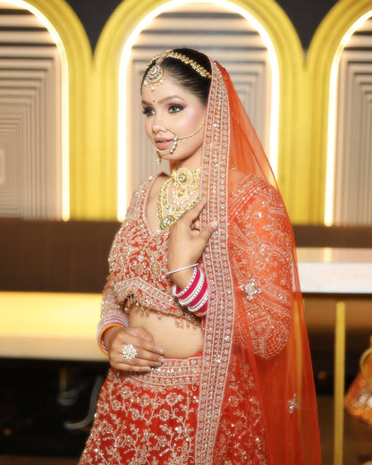 Fantastic Maroon red crop top Lehenga Happy Customer