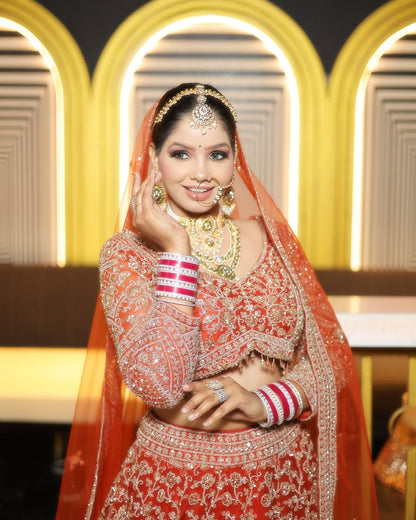 Fantastic Maroon red crop top Lehenga Happy Customer