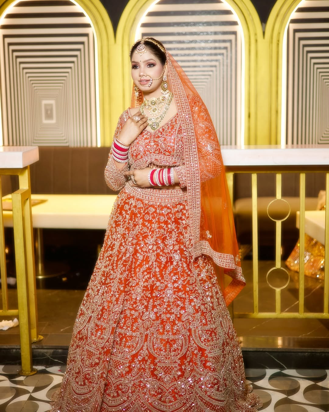 Fantastic Maroon red crop top Lehenga Happy Customer