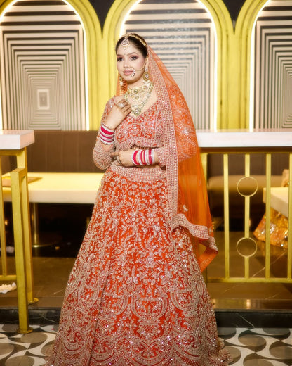 Fantastic Maroon red crop top Lehenga Happy Customer