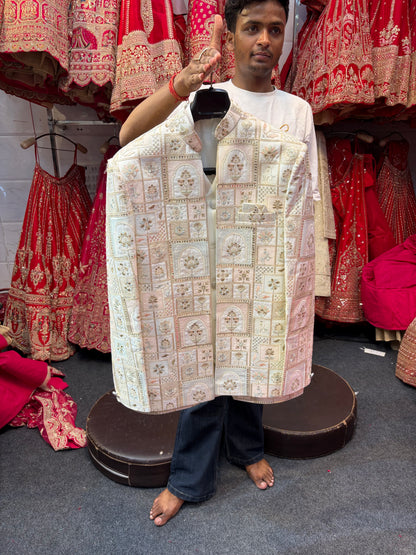 White Mens Wear Indo Western Dress