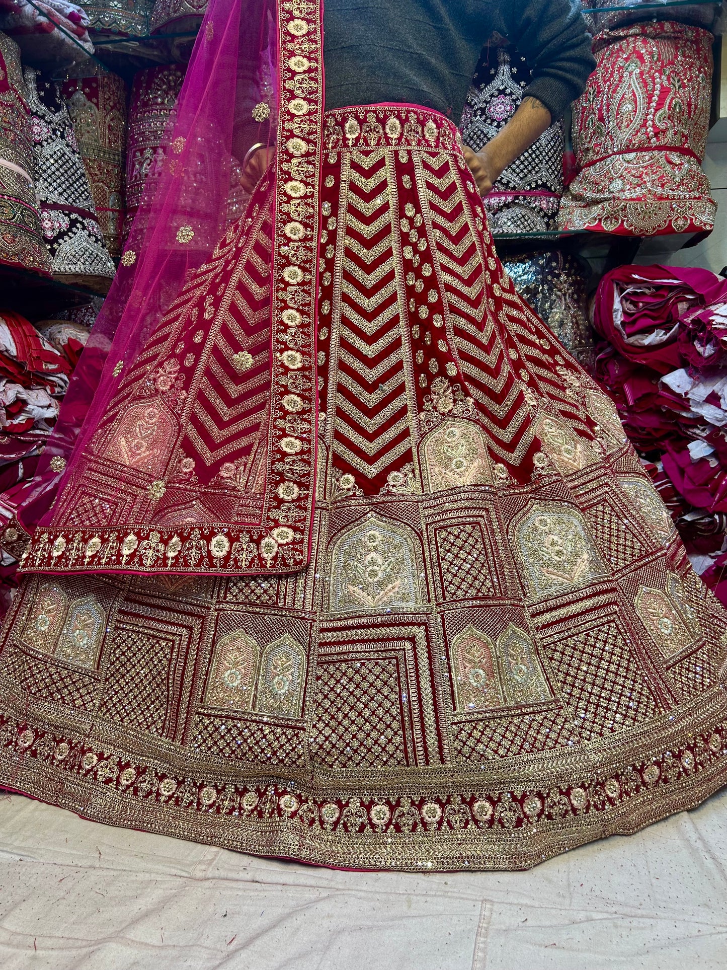 Fantastic maroon bridal lehenga