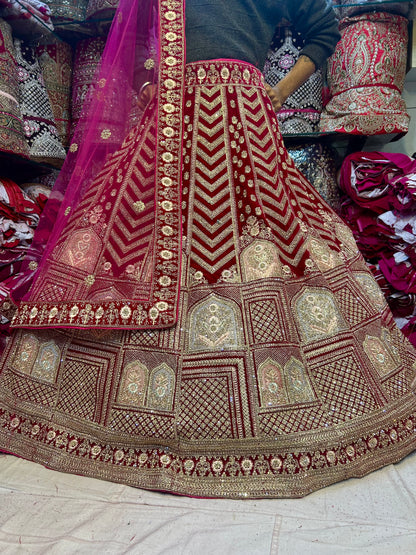 Fantastic maroon bridal lehenga