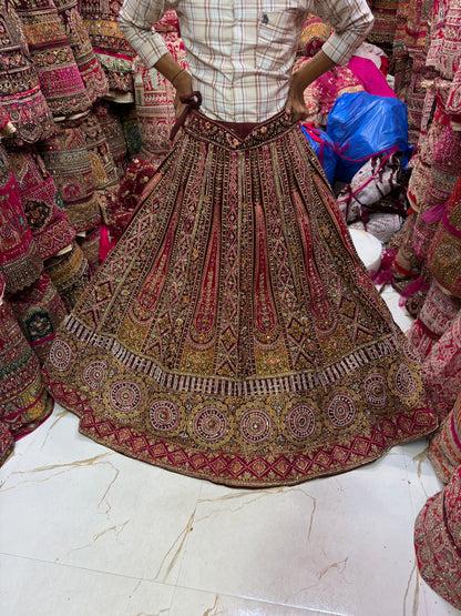 Maroon bridal Lehenga