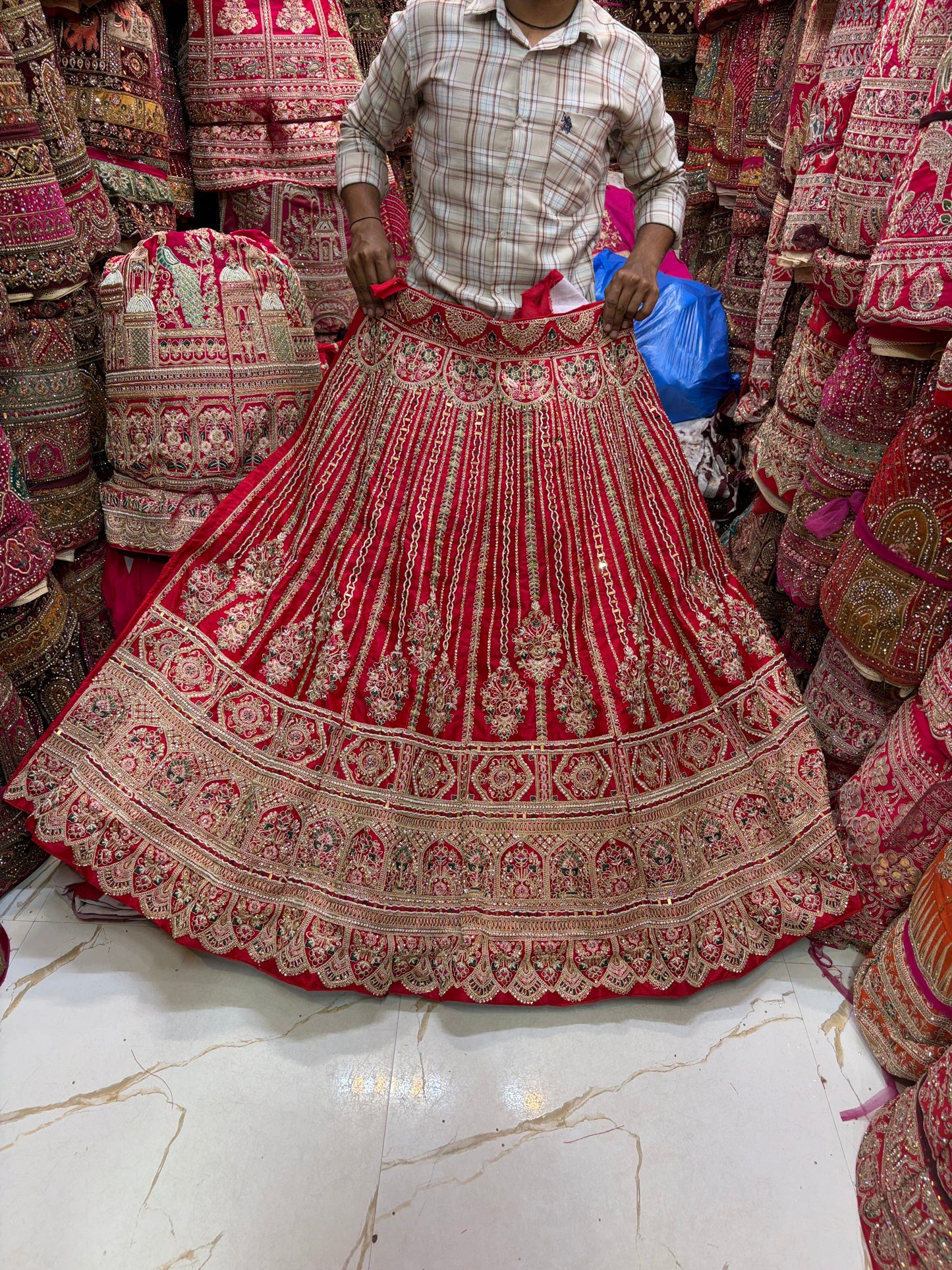 Rani Pink bridal Lehenga