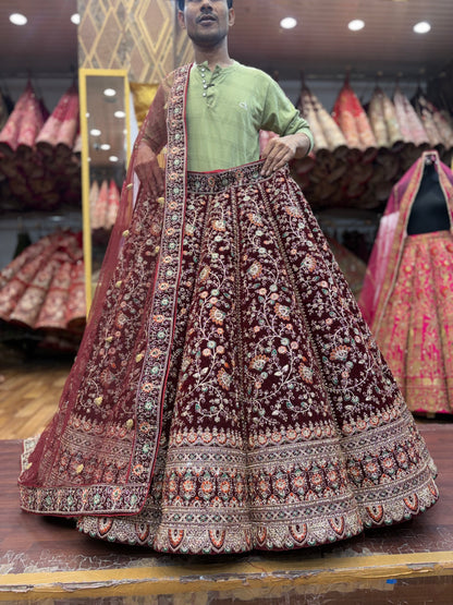 Gorgeous Maroon Ball bridal Lehenga