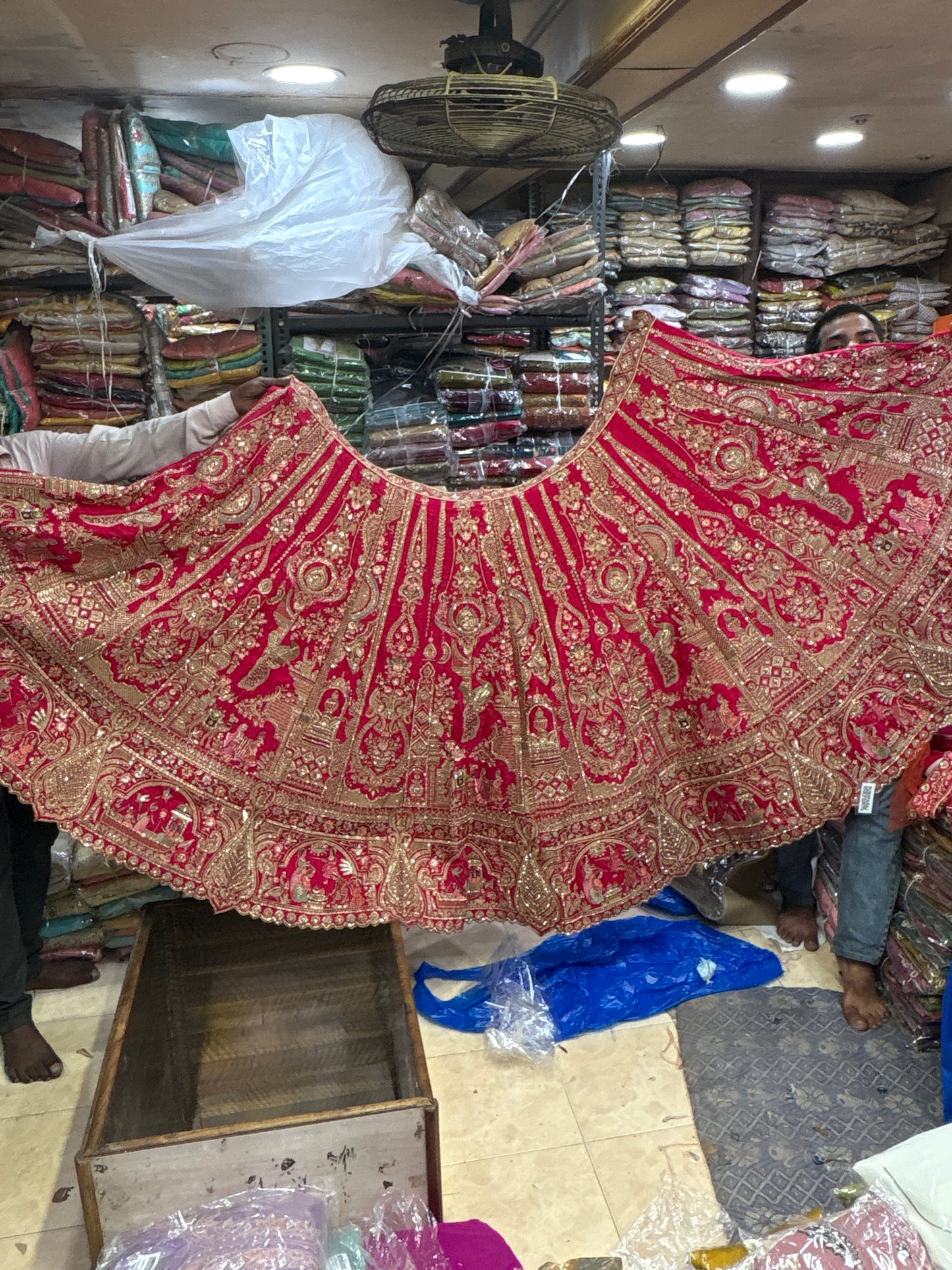 Tremendous Rani pink peacock Jaal Duptta Bridal Lehenga