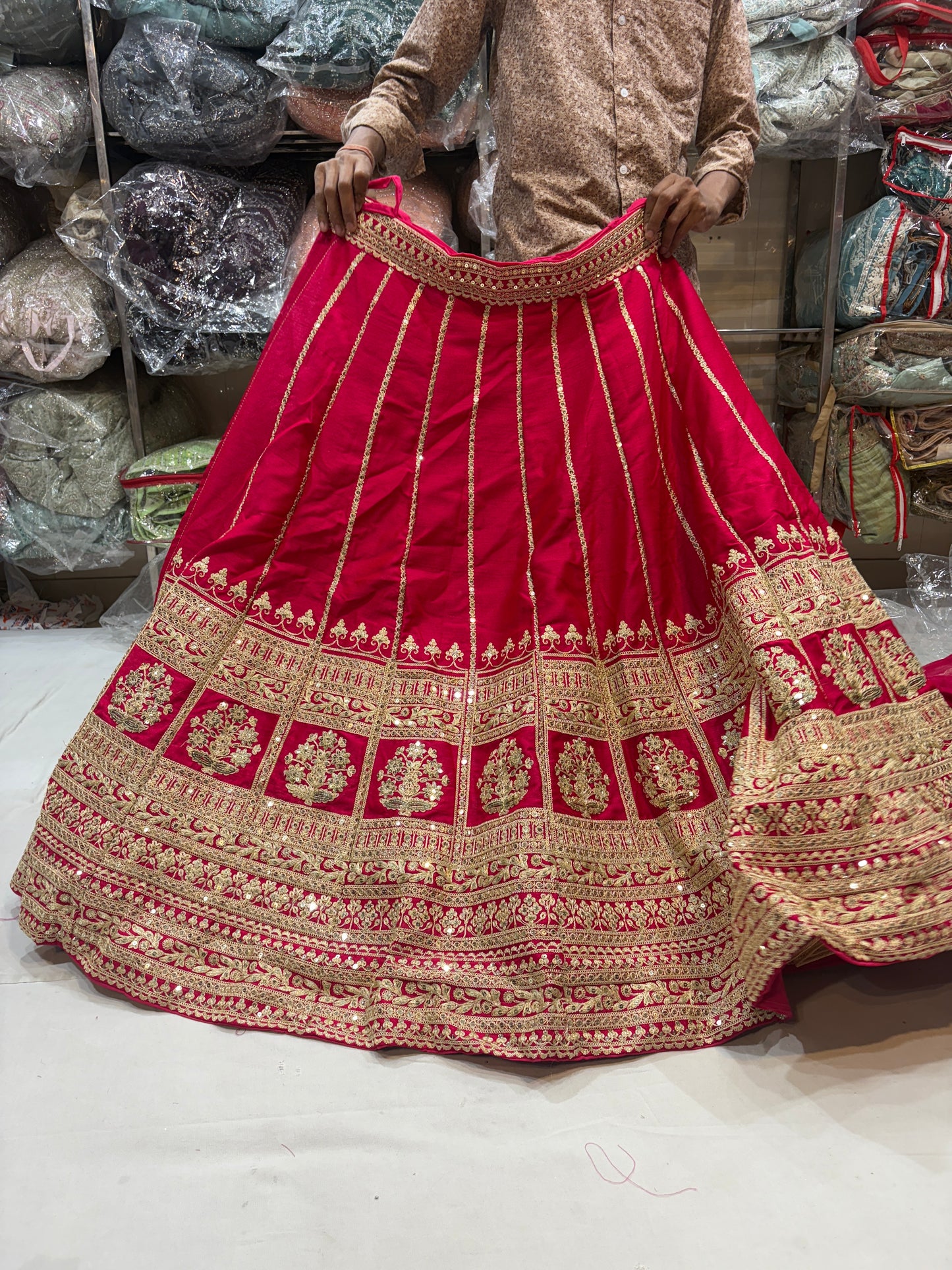Eye catching pink bridal Lehenga
