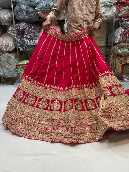 Eye catching pink bridal Lehenga