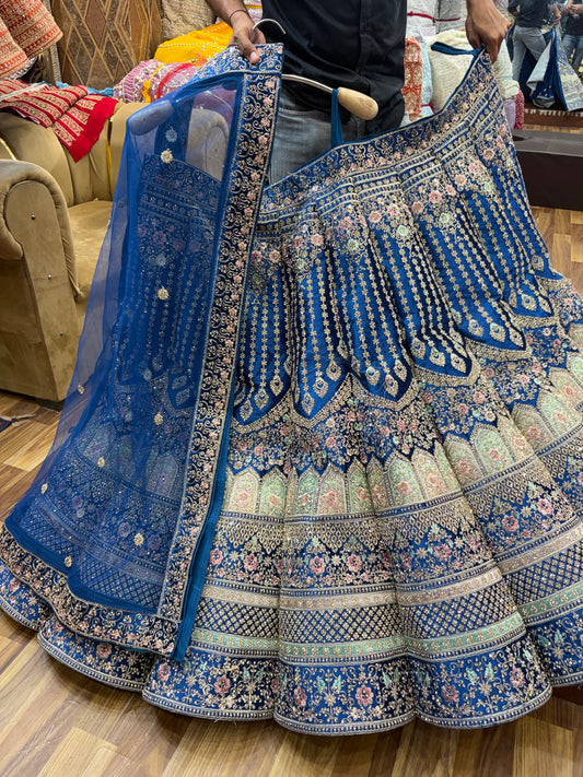 Jhumka Blue Ball Lehenga