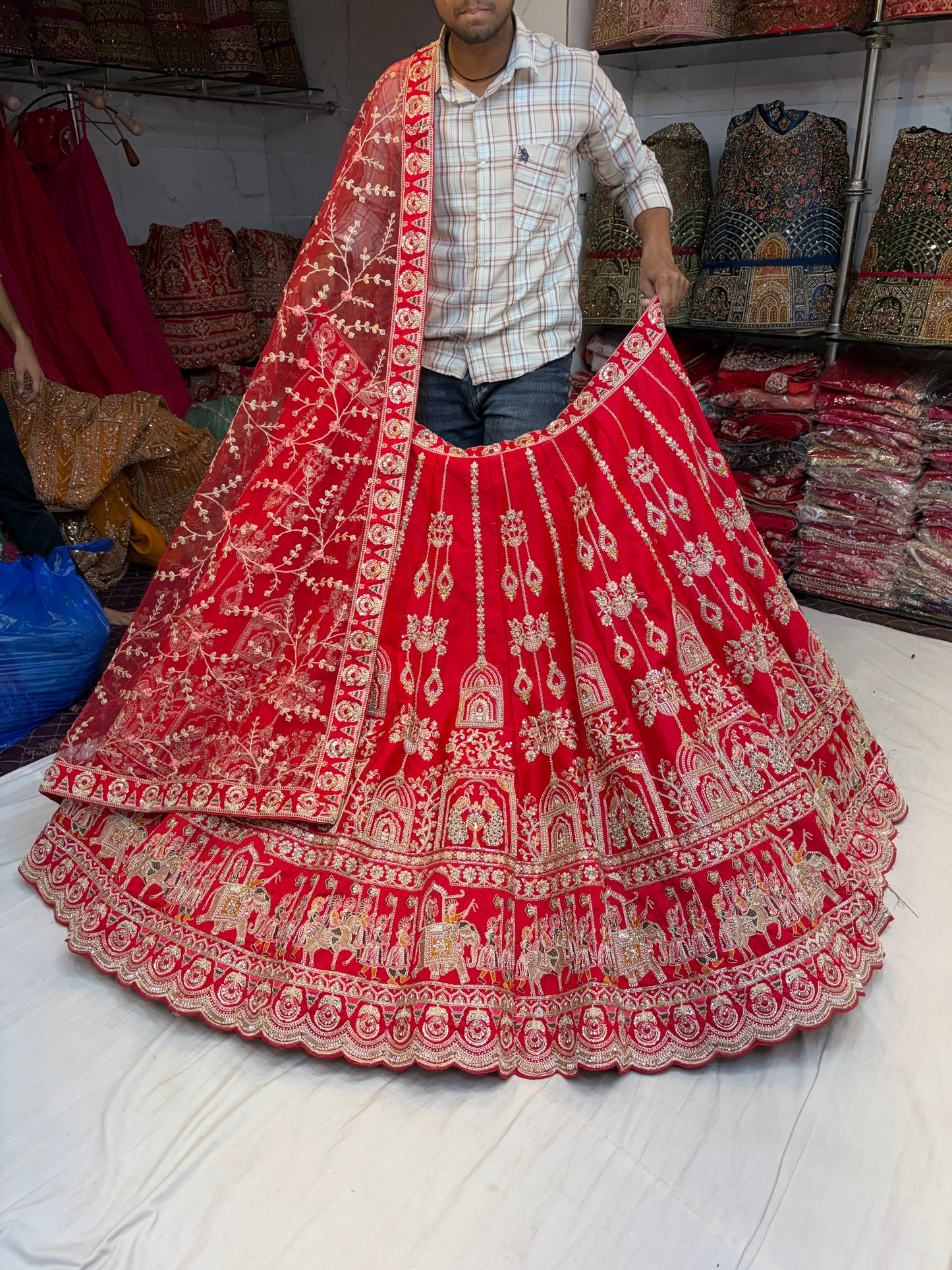 Rani pink Doli Barat Bridal Lehenga
