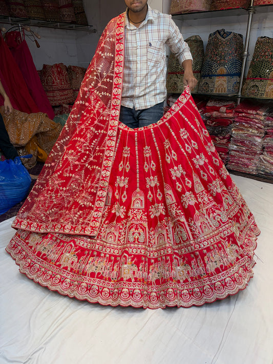 Rani pink Doli Barat Bridal Lehenga