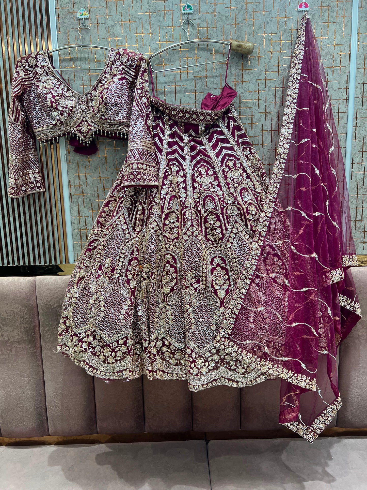 Mehndi’s greenCrop top Lehenga