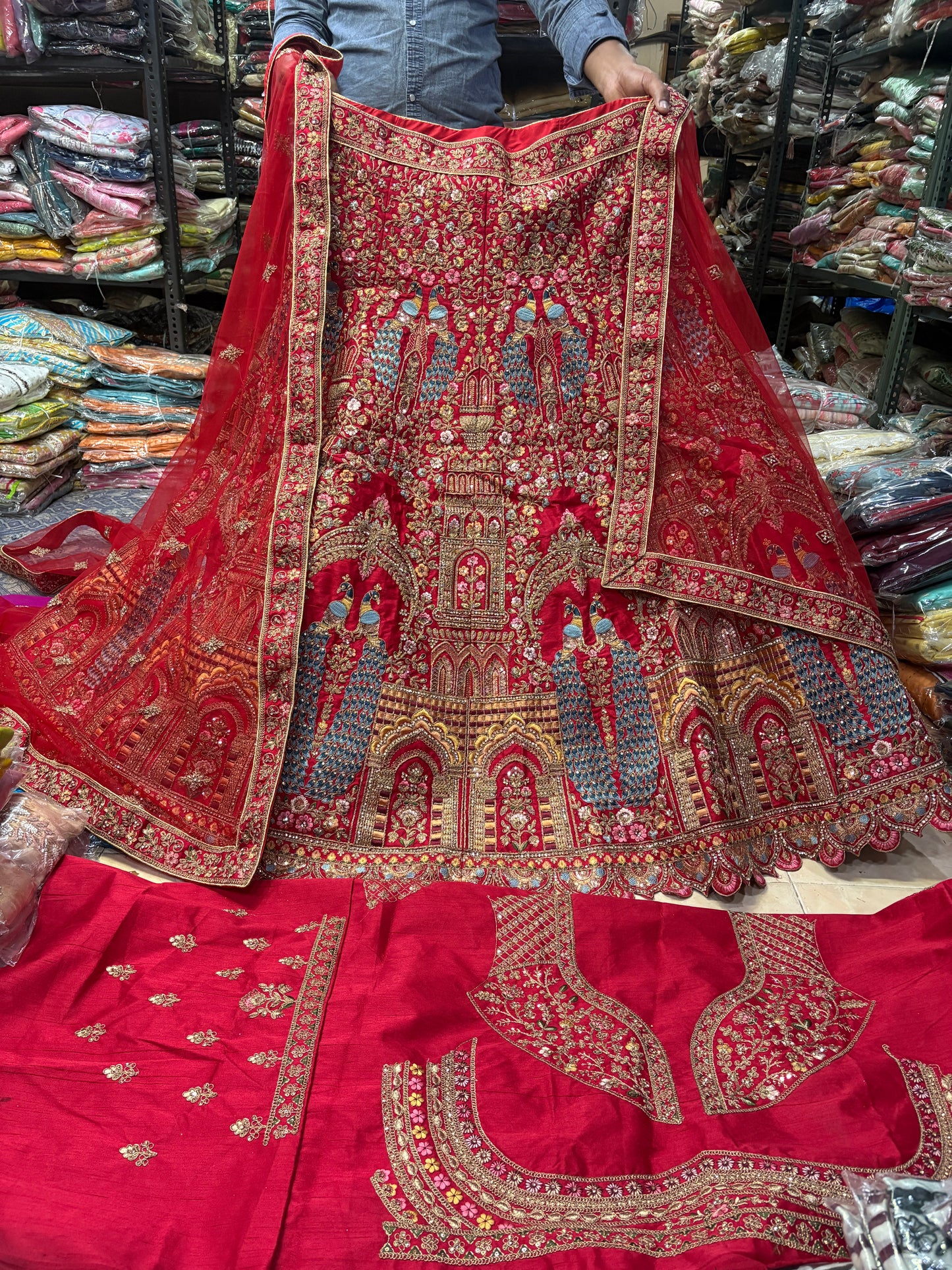 Gorgeous Rani pink peacock bridal Lehenga